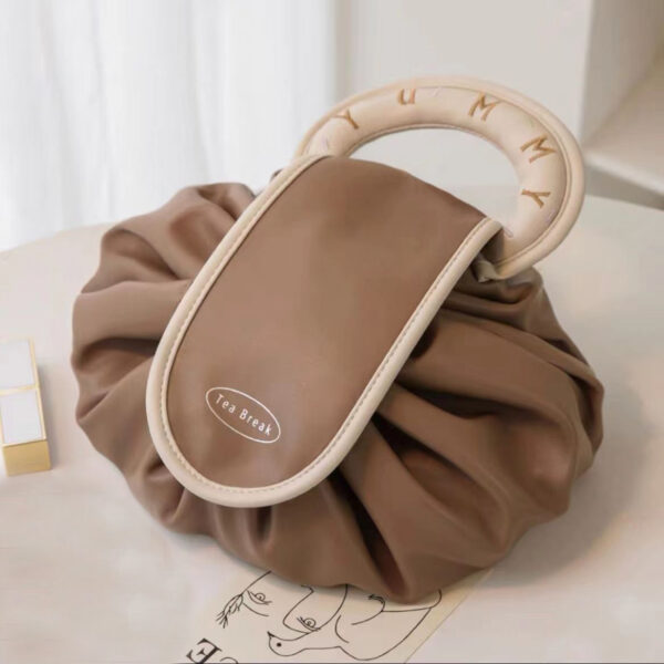 Portable Drawstring Cosmetic Bag With Handle Design - Image 2