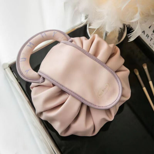 Portable Drawstring Cosmetic Bag With Handle Design - Image 4