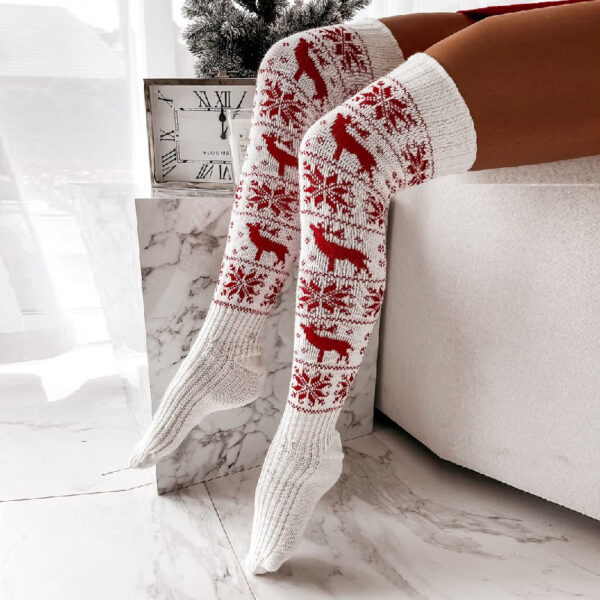 Jacquard Over-the-knee Casual Long Socks For Ladies - Image 3
