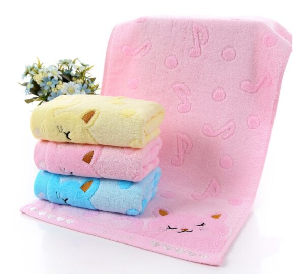 Bamboo Fiber Kitten Face Bath Towels - Image 4