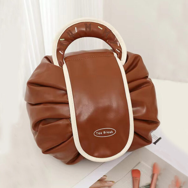 Portable Drawstring Cosmetic Bag With Handle Design - Image 3
