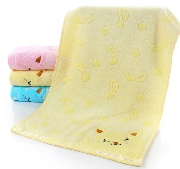Bamboo Fiber Kitten Face Bath Towels - Image 5