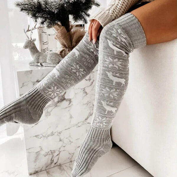 Jacquard Over-the-knee Casual Long Socks For Ladies - Image 7