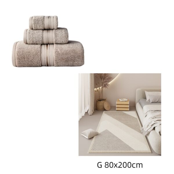 Pure Color Thick Cotton Bath Towel Set - Image 8