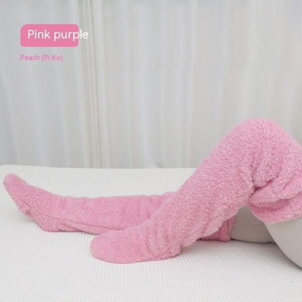 Over Knee High Fuzzy Long Socks - Image 10