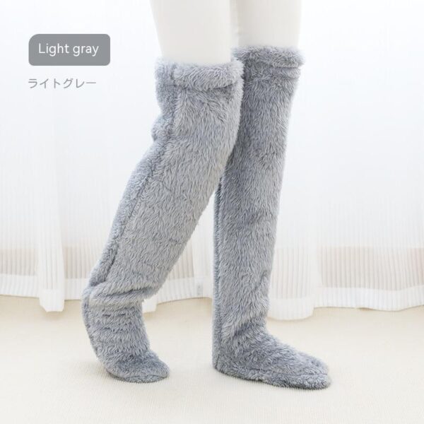 Over Knee High Fuzzy Long Socks - Image 4