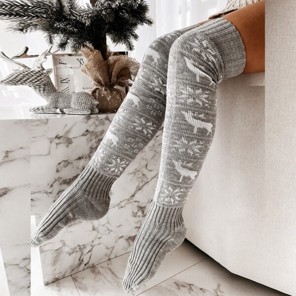 Jacquard Over-the-knee Casual Long Socks For Ladies - Image 6