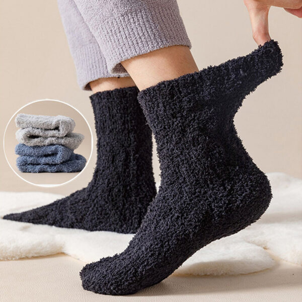 Winter Warm Fuzzy Coral Fleece Socks - Image 2