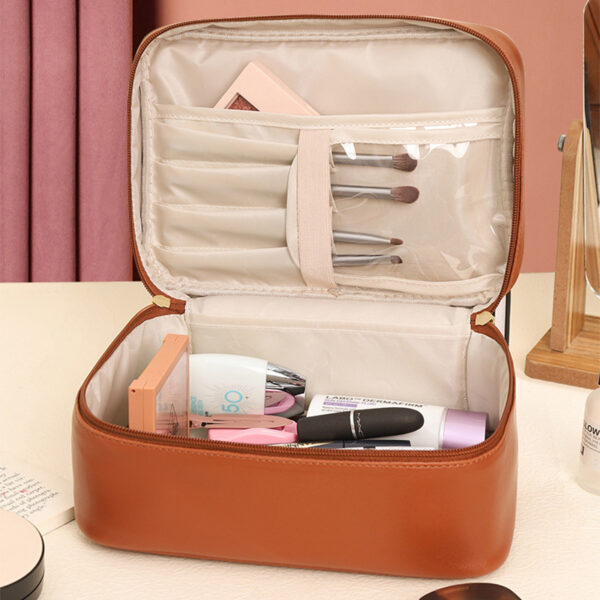 Handle-top Cosmetic Bag Ins Fashion Simple Square Handbag - Image 2