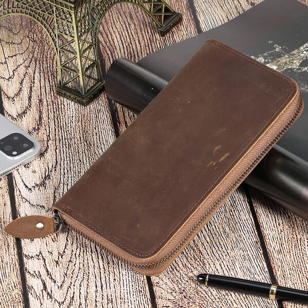 Genuine Leather Long Wallets for Men - Image 2