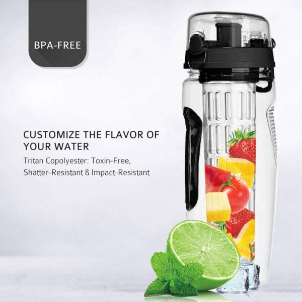 BPA Free Plastic Sport Fruit Infuser Water Bottles - Image 5