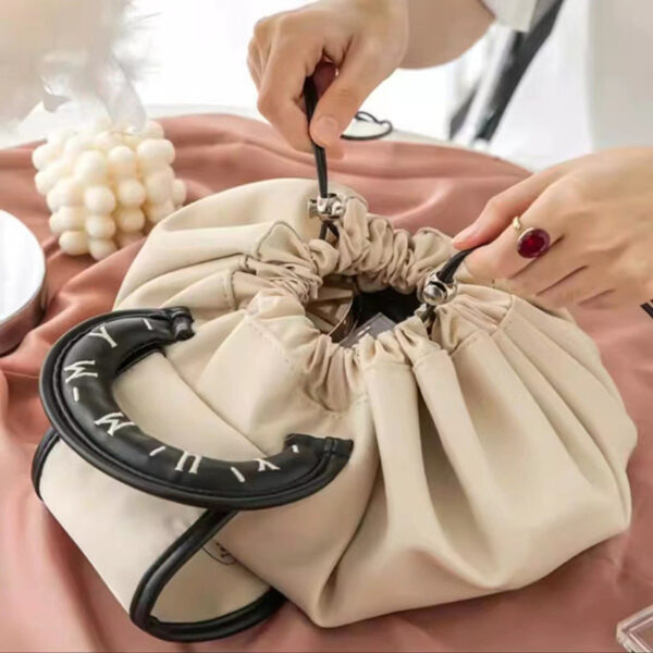 Portable Drawstring Cosmetic Bag With Handle Design - Image 5