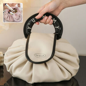 Portable Drawstring Cosmetic Bag With Handle Design