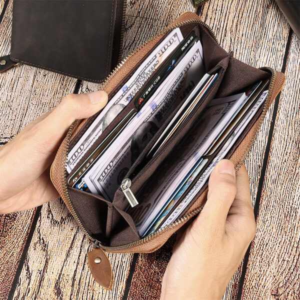 Genuine Leather Long Wallets for Men - Image 3
