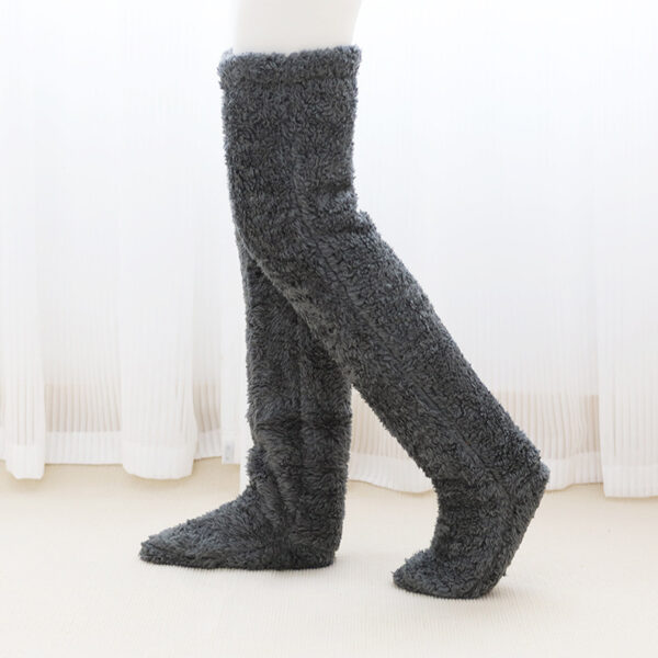 Over Knee High Fuzzy Long Socks - Image 9