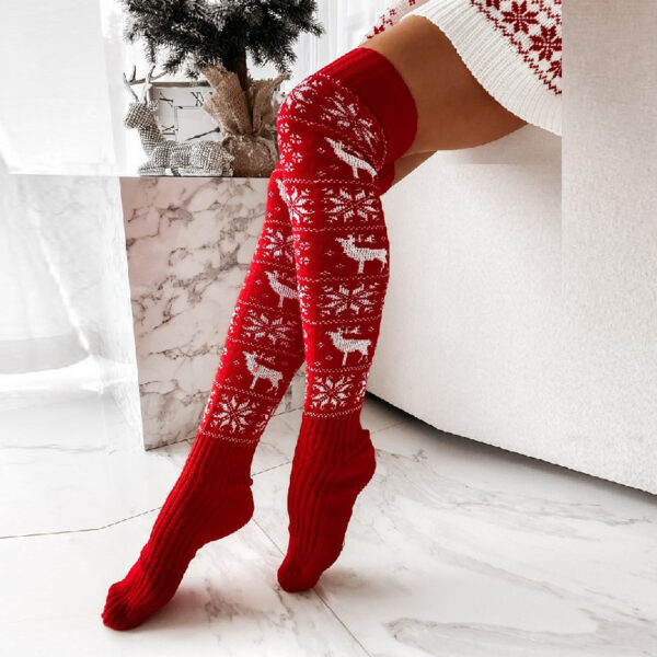 Jacquard Over-the-knee Casual Long Socks For Ladies - Image 5
