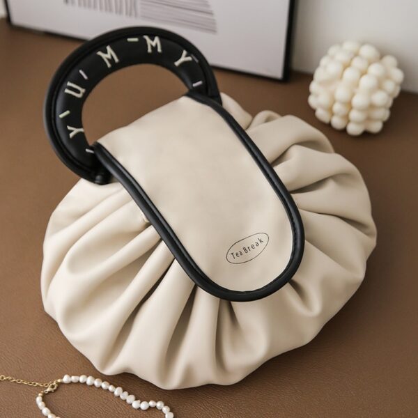 Portable Drawstring Cosmetic Bag With Handle Design - Image 8
