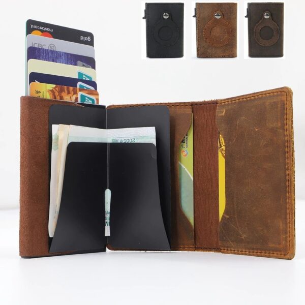 Premium Genuine Leather Credit Card Holder Wallet - Image 2