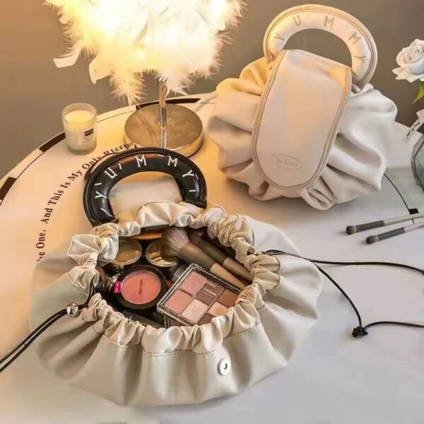 Portable Drawstring Cosmetic Bag With Handle Design - Image 6