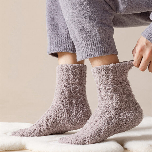 Winter Warm Fuzzy Coral Fleece Socks - Image 3