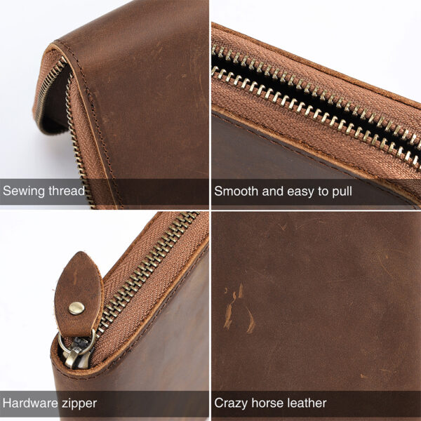 Genuine Leather Long Wallets for Men - Image 4